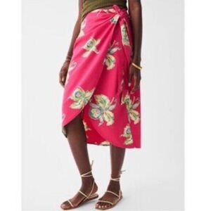 Faherty Pacifica Seersucker Wrap Skirt Orchid Blossom